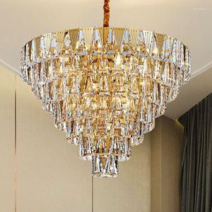 Lampadari Oro Illuminazione moderna nel soggiorno Lampadario di cristallo di lusso lampada per sala da pranzo Home Decor Light Fixture