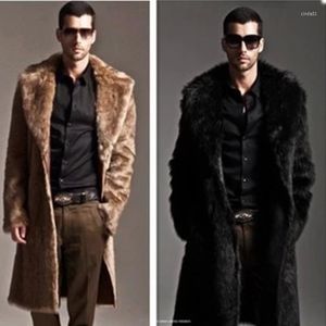 남성 모피 가짜 코트 겨울 남성 두꺼운 후드 솜털 긴 소매 따뜻한 아우터 자켓 Bontjas Mens Mink Coats