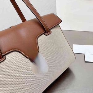 Shoulder Bags Messenger Bag Women Tote Handbag Cloth and Leather Designer Crossbody Female Packs