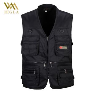 Men's Vests Male Vest Men Fashion Cotton Sleeveless Jackets Black Casual Fishing Vests with Many Pockets Unloading Waistcoat 220919