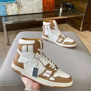 2023 Top Design Casual Schuhe Designer Skel High Top Knochen Leder Sneakers Schuhe Skeleton Männer Frauen Applique Obermaterial EVA Skateboard Walking36-46