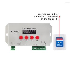 Controllers K1000C SD Card Controller RGB WS2801 WS2811 WS2812B LPD6803 LED 2048 Pixels Program DC5-24V K-1000C