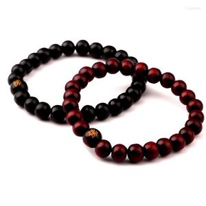 Strand män träpärlor armband sandelträ buddhist buddha meditation bön pärla armband trä smycken yoga