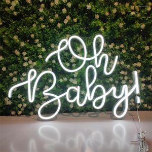 Partyzubehör Oh Baby Schild Name Benutzerdefinierte Neonlicht Dusche Erster 1. Geburtstag Dekoration für Mädchen Junge Geschenk Zuhause Wand Hochzeit LED-Lampe