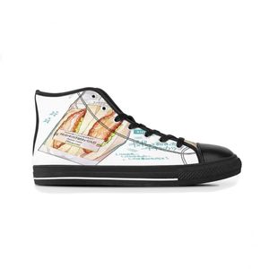 Sapatos personalizados Classic Canvas High Cut Skateboard Casual Aceitar personalização UV Impressão de borracha masculino Esportes de esportes ao ar livre