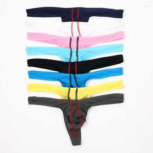 Underpants Ice Silk Mens Underwear Bikini Thongs 8pcs/lot Sexy Low Rise Lingerie Gay Penis Pouch Jockstrap Briefs Panties Ultra Thin