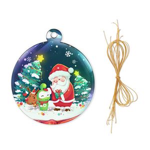 Sublimacja MDF Dekoracje świąteczne drewniane DIY Substare Sub Ornaments Transfer ciepła Santa Claus Tree Pendant Domowe Prezenty dla znajomych rodzinnych Air A12