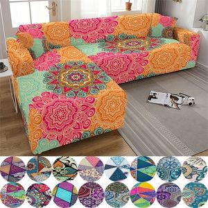 Chair Covers Sofa for Living Room 3D Mandala Stretch Slipcovers Sectional Couch 23 Seater funda de L Shape Need 2pcs 220919