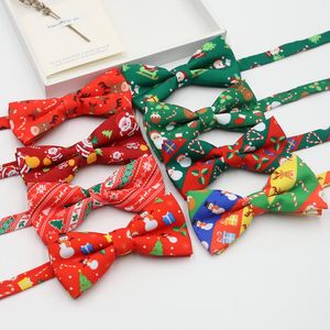 Christmas children Bows Ties Boys Girls cartoon moose Santa Claus printed Tie kids xmas Party accessories 2058 E3