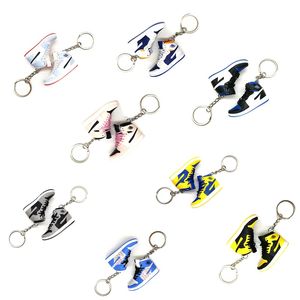 Marca de moda de v￡rios lisos 3D Sapatos KeyChains Trendy Sneakers Chain Chain Mini Sports Sports Shoes Keychain Bag Acess￳rios