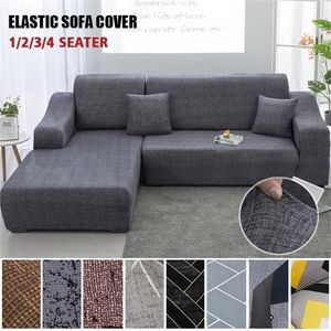 Stol t￤cker VIP Link Stretch Cross M￶nster Sofa Cover Elastic f￶r vardagsrum Funda Sofa Furniture Protector Chaise Longue 220919