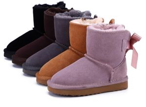 Stivali Bailey per bambini Stivali da neve per bambini in vera pelle Solid Botas nieve Calzature per ragazze invernali Scarpe per bambini per bambini