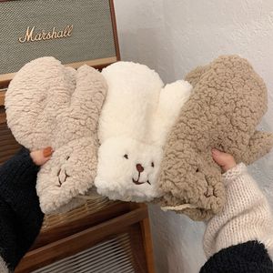 3Pair Women Girls Plush Cute Bear Claw Warm Gloves For Christmas Party Accessories Women Mittens