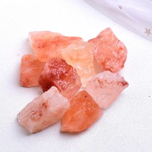 Dekoratif figürinler 50g/100g boyutu 10-30mm Doğal Turuncu Tuz Kristal Çakıl Örneği Onarım Kaya Mineral Şifa Taş Ev Dekoru Reiki