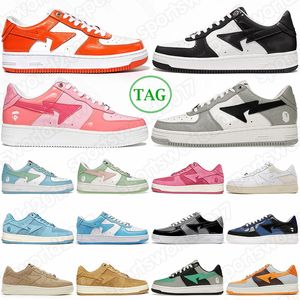 Bapestas Baped Sta Running Shoes Sk8 Low Men Women Black White Pastel Green Blue Suede Pink Camo Combo Mens Womens Trainers Outdoor Sports Sneakers