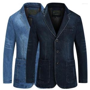 Ternos Masculinos VXO Masculino Denim Blazer Moda Jaqueta Masculina Lapela Abotoado Casaco de Inverno Grosso