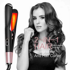 Prostownicy lokówek do włosów profesjonalne zwijanie żelaznego stylizacji ceramiczne Curling Iron Wyświetlacz LCD Wave Corrugator Curling Włosy obrotowe Stylowanie T220916