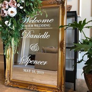 Home Decoration & PostersWall s Welcome Vinyl Sticker Simple Design Personalized Names Decal Sign Mirror Decor Custom Wedding Ar...