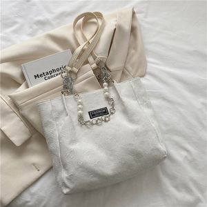 Hbp bayan çanta büyük kapasiteli çanta kadınlar moda crossbody cüzdanlar basit inci yüzük tote siyah mavi kılıf tuval çantalar