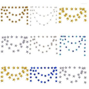 Party Decoration 3.8-4.2m Gold Silver Paper Star Garland Banner For Birthday Wedding Decor High Quality Glitter Hanging Ramadan