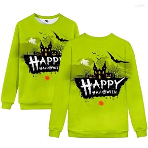 Men s Hoodies Men s Happy Halloween D Women Pullovers Print Crew Neck Sweater Jumper Sweatshirt Winter Lady Hem