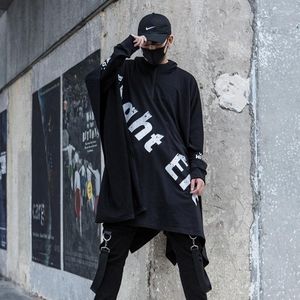 Męski męski parkas fasion fasion kurtka streetwear punkowy cosplay luźne duża ciemna osobowość ponadwymiarowa alternatywna alternatywna rękaw nietoperzy