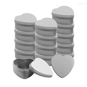 Storage Bottles 15 Pcss Heart Shape Metal Tins Candle Jars Containers Empty For Making Candies