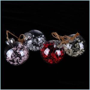 Party Decoration Christmas Ball With Pearl 8Cm Glitter Tree Ornaments Hanging Home Decorations- Drop Delivery 2021 Garden Festive Par Dhy5E