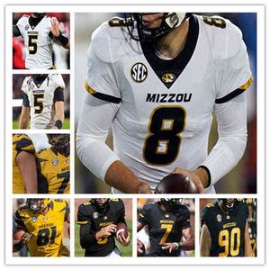 WS American College Football Use personalizado Missouri Tigers Jersey de futebol da faculdade Drew Lock Connor Bazelak Tyler Badie d'Onte Smith Barrett Ban