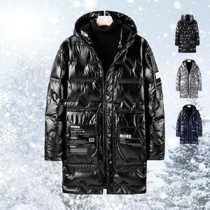 Masculino de casal de parkas de parkas masculino, sobretudo de casal de trincheira de inverno parka casaco de pato branco cargo quente com capuz grosco bosques grossos