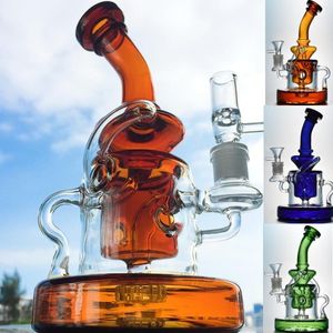 Schwerkaliber-Pfeifenhelix Wasserpfeifen Glaspfeifen-Bubbler Rauchende Glasbongs Perc-Rig Swirly 14-mm-Ölbrenner