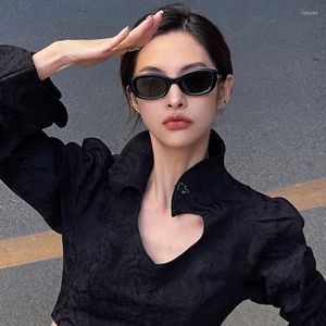 Zonnebril yuumi tambu dames man designer goederen zomer kat oog zonnebril oversized chauffeur Jennie Goggles UV400