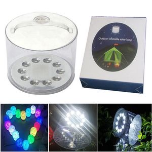 Uppblåsbara solbelysning Portabla utomhusvattentäta lykta camping Emergency LED -lampor trädgårdsgård transparenta belysningslampor