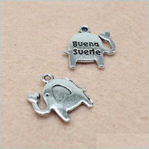 Charms Retro Alloy Pendant Slide Charms Two Sided Charm English Accessory Baby Elephant Bracelet Accessories Jewellery Ornaments 0 07 Dhghr