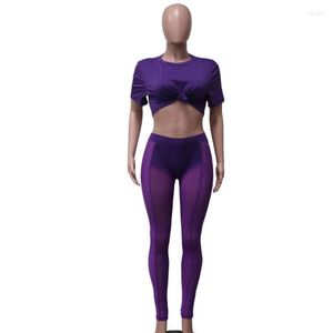 Women s Pants Women Tracksuit Fitness Outfits Casual Sports Set Sexy Sheer Mesh Lady Suit Yoga Long