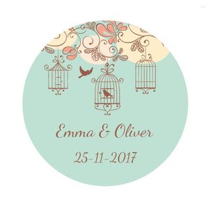 FESTIDOS DE PARTEM DOUXART 100 peças adesivos personalizados de casamento personalizados 40mm Flores favores favores da caixa de decoração selo P028