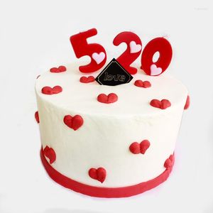 Festive Supplies Net Red Same Paragraph 520 Tanabata Valentinstag Digital Candle Love I You Cake Birthday Confession White Gold