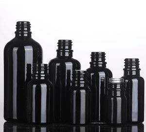 Augentropfflaschen aus Glas, 5 ml, 10 ml, 15 ml, 20 ml, 30 ml, 50 ml, 100 ml, schwarzer Kosmetikbehälter für ätherische Öle, Parfüm