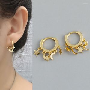 Orecchini a cerchio Vintage color oro pendenti piccoli orecchini Croce geometrica Star Moon Drop per gioielli da donna 2022 Aretes Pendiente