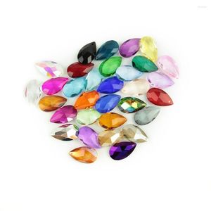 Chandelier Crystal 30pcs/lot Mixed Color 38mm Facted Pear Shape/angle Tear Drop Curtain Pendant For DIY
