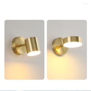 Wall Lamps Nordic Golden LED Lamp Bedroom Bedside Light Aisle Corridor Staircase Background Sconce Reading Night