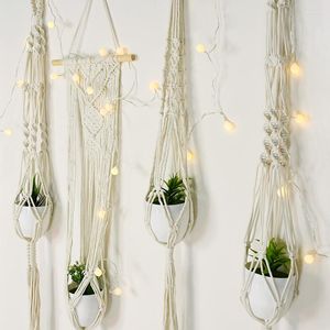 Party Decoration Handmade Flower Pot Hanging Basket Macrame Plant Hanger Holder Net For Home Wall Balcony Courtyard Garden Supplies