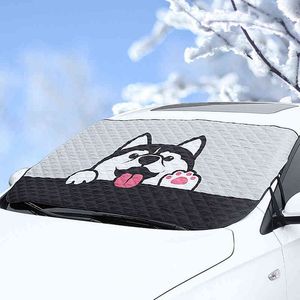 S Snow Snowshade Cute Husky Dinosaur Janela automática Anti-Frost Ice Car Carro frontal Capa 0919