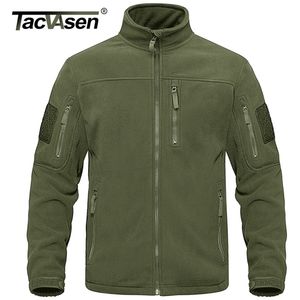 Mens Leather Faux TACVASEN Full Zip Up Tactical Army Fleece Jacket Military Thermal Warm Work Coats Safari Outwear Windbreaker 220919