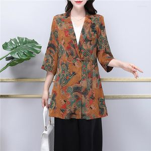 Women's Jackets Spring Summer Autumn Women Satin Blazer Casual 2022 Tie Lace Suit Coat Women's Mulberry Silk