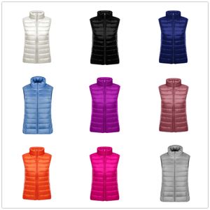 Winter Ultra-Light Sports Down Jacket Vest Womens Stor storlek Slim Short Women Waistcoat Gilet