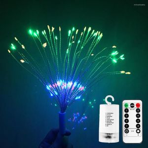 Corde Fuochi d'artificio fai-da-te LED Fata String Light Telecomando RF a batteria Natale per decorazioni natalizie per feste in casa