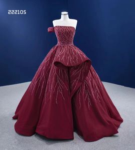 Mode besondere Anlässe Kleider rote Pailletten Eine Schulter Braut Ballkleid Party Prom Abendkleid SM22105