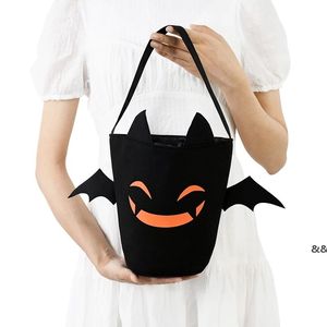 Halloween liefert Süßigkeiten Eimer Kind Kinder Süßigkeiten Handtaschen tragen Cartoon Canvas Tasche Eier Aufbewahrung Säcke Schreibtisch Körbe Geschenktüten GWE14292