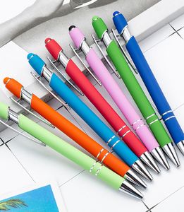 Stylus kapacitiv beröringsmetallpennor Multicolor Press Cute Ball Point Penns Stationery School Office Supply for iPad iPhone